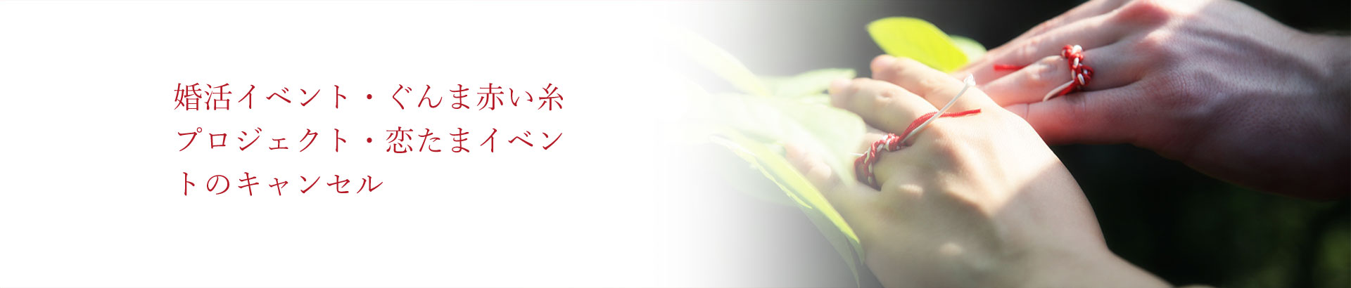 婚活イベント・ぐんま赤い糸プロジェクト・恋たまイベントのキャンセル